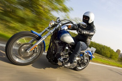 Man on Motorcycle - May is National Motorcycle Month - Safety Tips from Martin, Harding & Mazzotti 1800law1010