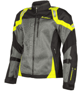 Black and yellow body armor jacket for motorcyclists