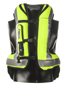 Motorcycle airbag attached as an example of its use