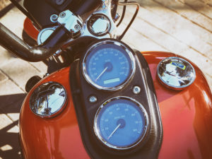 New motorcycle gas tank with notification gauges