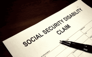 photo of the top of a social security disability claim with a pen