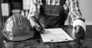 Workers Comp FAQ - Workers Compensation Form - Worker Filling Out Form