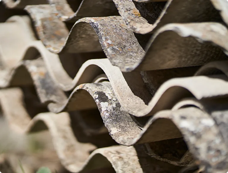close up of asbestos